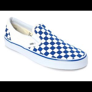 Navy Blue Checkered Vans